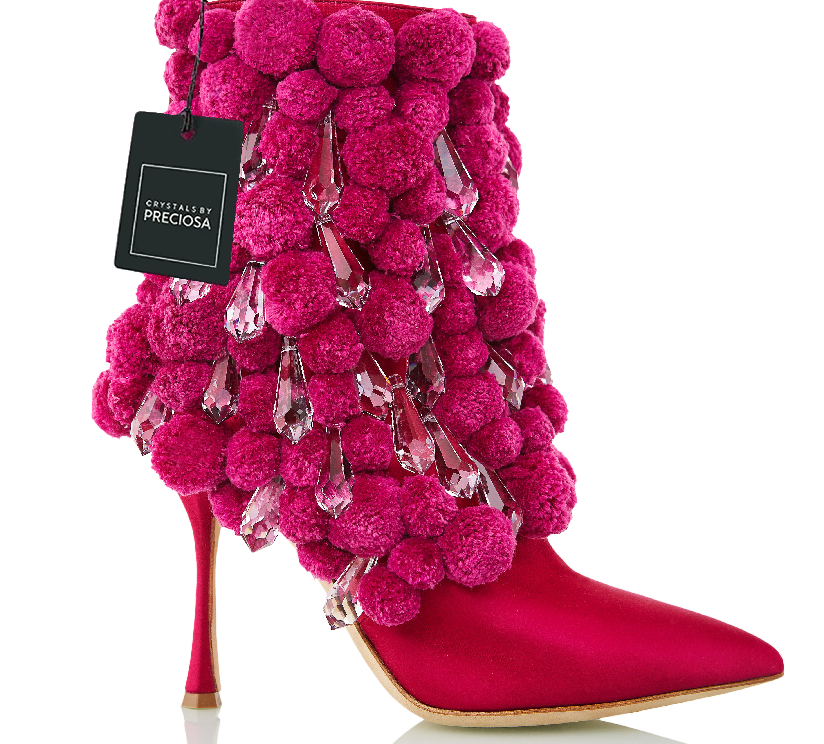 Manolo Blahnik's shoe made with Preciosa crystal drop pendants